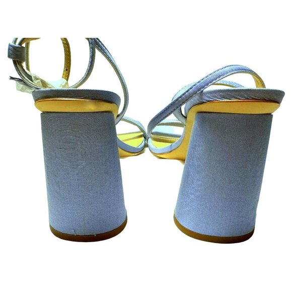 Sam Edelman Women's Kia Olso Blue Satin Block Heel Sandals Sz 9 Strappy NEW - Picture 7 of 11